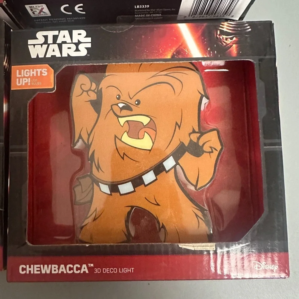 Star Wars 3D Deco Light‎ Set Yoda Darth Vader Stormtrooper Chewbacca LED Lamp